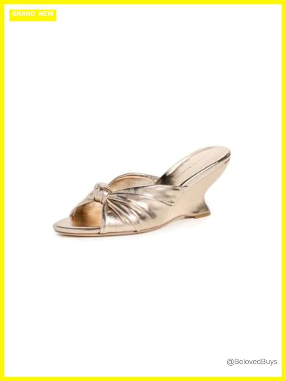 Loeffler Randall Leather Wedge Heeled Sandals with Decorative Bow